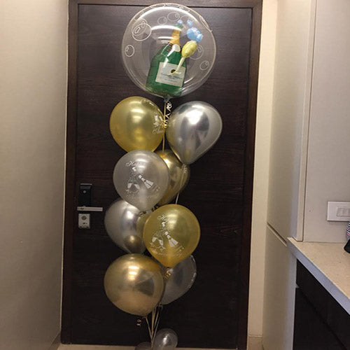 Party Balloons Birthday Bubble Balloon With Wine Bottle Balloon Bouquet