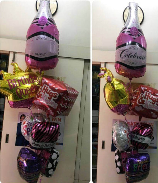 Party Balloon Birthday Queen Celebrate Helium  Balloons Bouquet