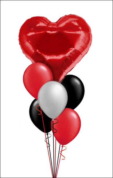 Party Balloons Solid Red Heart Balloon Bouquet