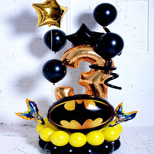 Batmen  With Number Balloons Bouquets