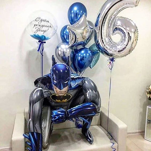 SuperShape Batmen With Number Balloon Bunch