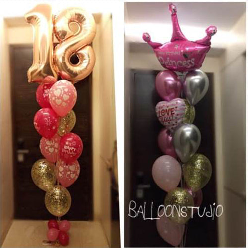 Party Balloons 18 Birthday Balloons With Princess Balloon Bunch