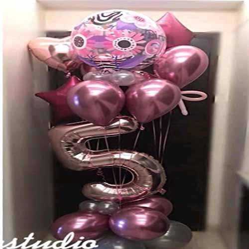 Party Balloons 5 Number Anniversary  Balloon Bouquets