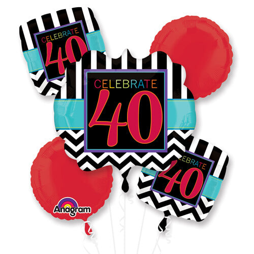 Party Balloon 40th Celebration Balloon Bunch