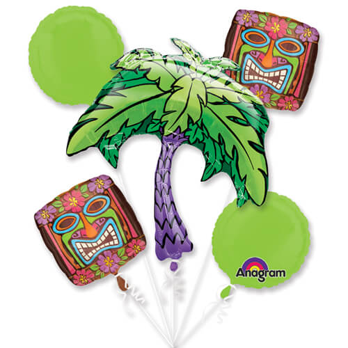 Party Balloons- 32" Kiwi Tiki Time Balloons Bouquet P75
