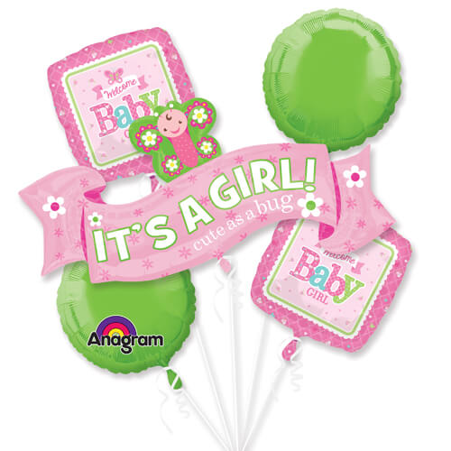 Party Balloon Welcome Little One - Girl Balloons Bouquet 