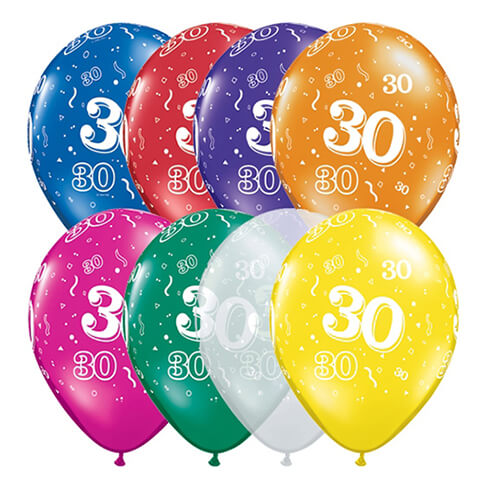 Party Balloon 30 A Round Multicolor Helium Balloons Bunch