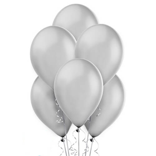 Party BAlloon Silver Helium Balloons Bunch