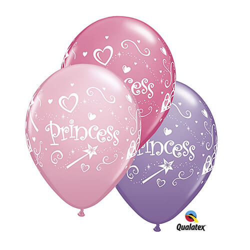 Princess Pink Helium Balloons Bunch