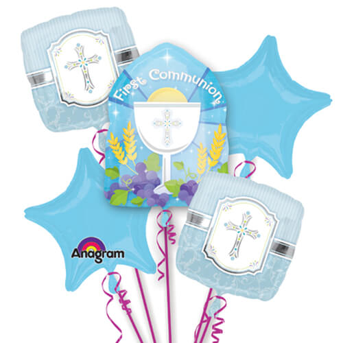 Party Balloon Communion Blessing Blue Balloons Bouquet