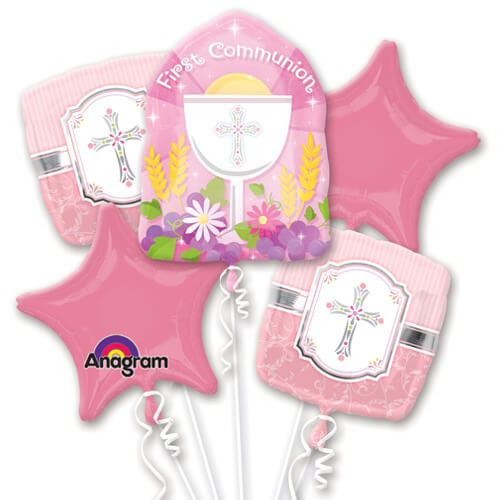 Party Balloon Communion Blessing Pink Balloons Bouquet