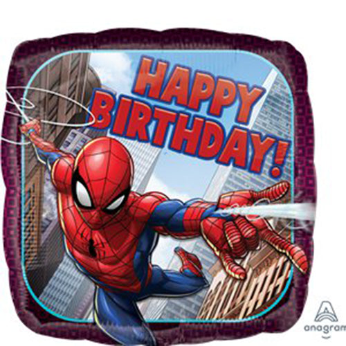 Party Balloon FOIL2889&nbsp;&nbsp;- Spiderman Party &nbsp; 'Happy Birthday' Spider-Man Foil Balloon - 18"