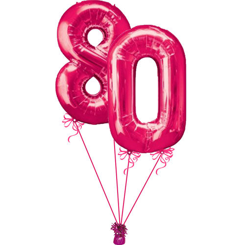 Party Balloon Pink 80th Balloon Bunch