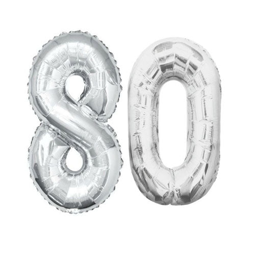 Party Balloon Silver 80th Balloon Bunch