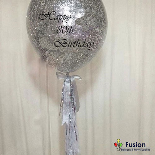 Party Balloon 80th Birthday Glitter Balloon