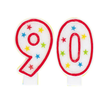 Party Balloon 4" No. 90 Glitter Birthday Candle