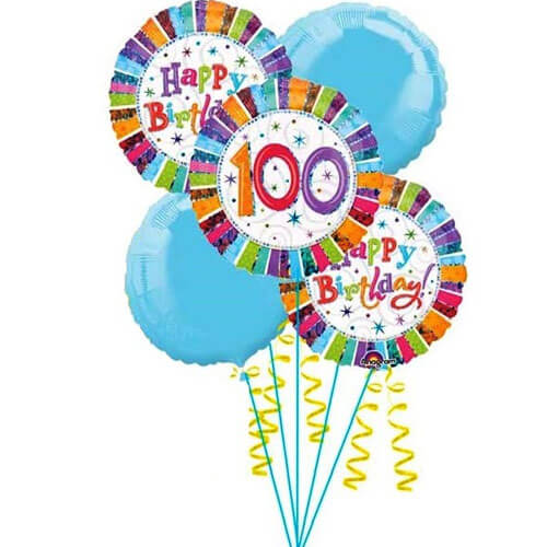 Party Balloons 100 Radiant B'day Balloon Bouquet