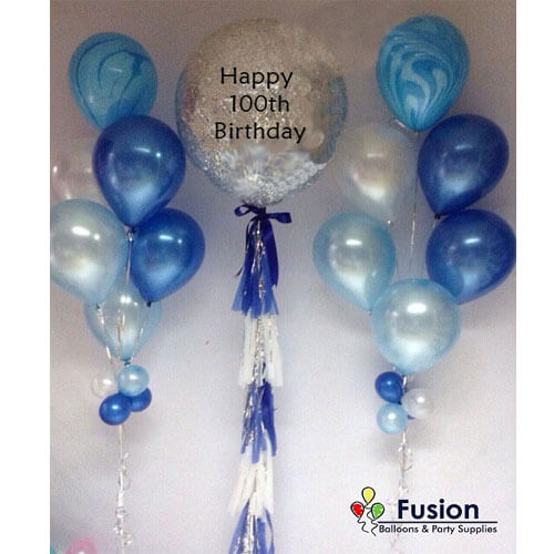 Party Balloons 100th Birthday Glitter Balloon Bouquet