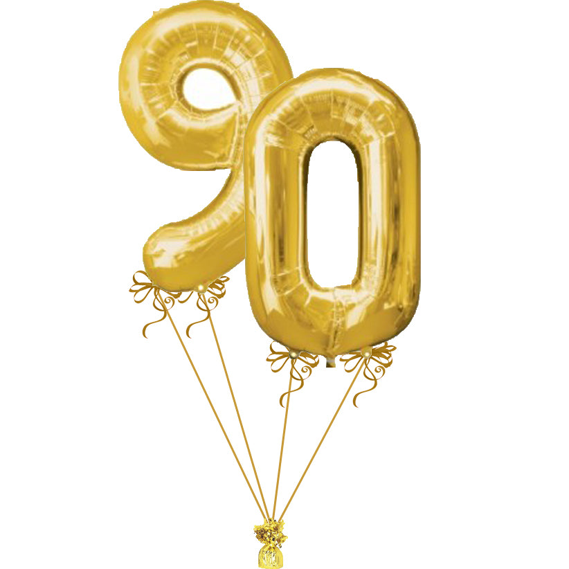Party Balloon 90th Golden Balloon Bunch