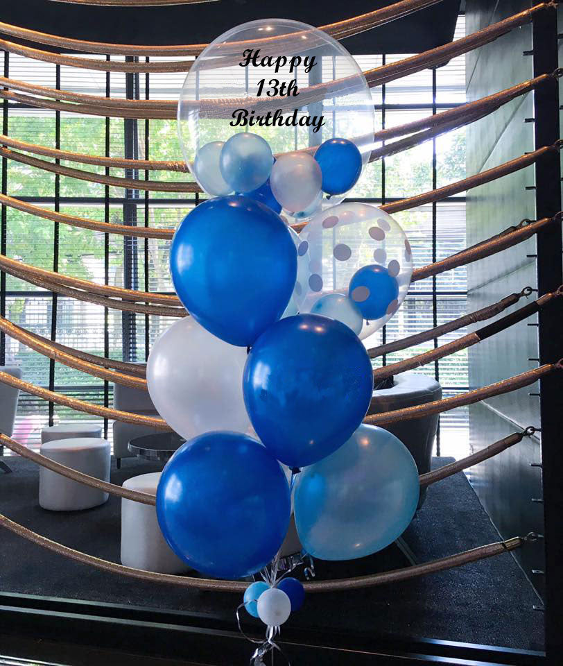 Party Helium Balloons Happy 13th Birthday Bouquet