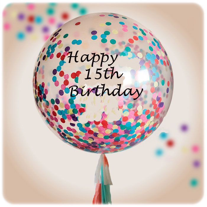 Party Balloon 15th B'day Confetti Balloon