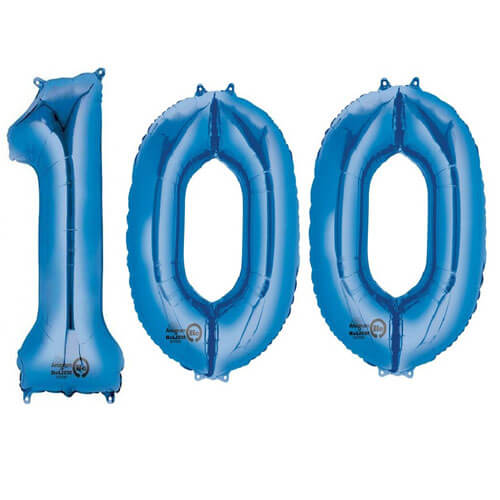 Party Balloon Blue 100 Number Balloon
