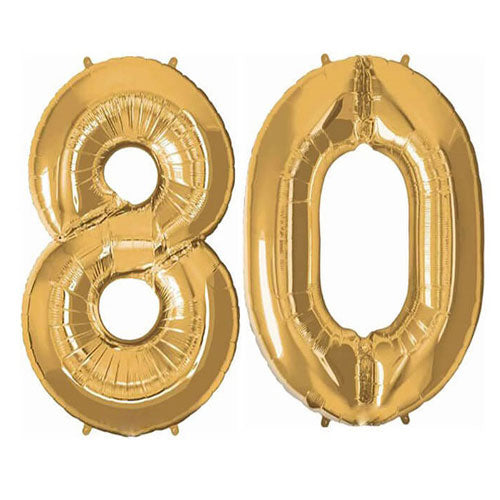 Party Balloon Gold 80 Number Balloon