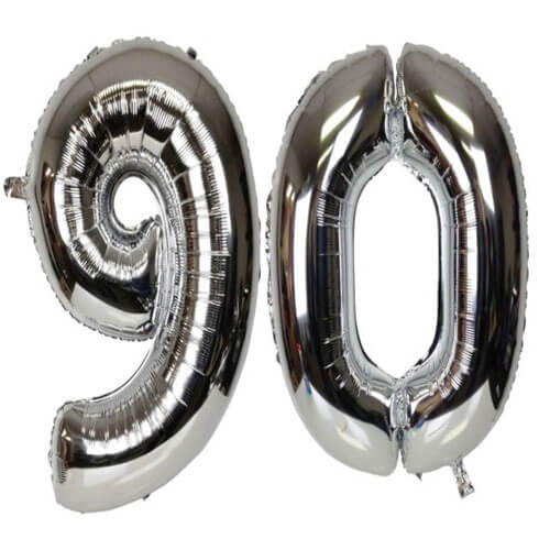 Party Balloon Silver 90 Number Bunch