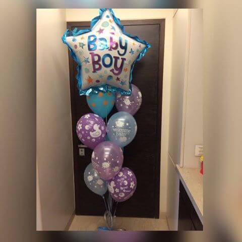Party Balloon Baby Boy Star Ruffle Balloons Bouquet 