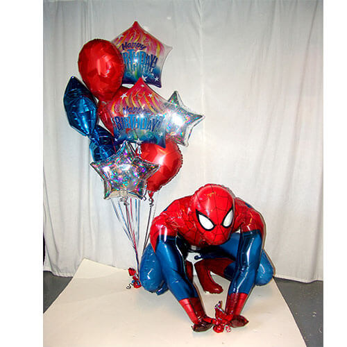 Balloons Party Celebrate Spiderman Balloons Bouquet With Airwalker