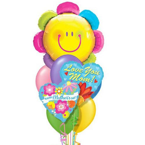 Smily Face With Foil &amp; Latex Balloons Bunch
