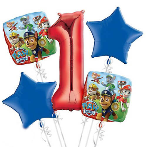 Balloons Party Celebrate Paw Patrol 1st Birthday Balloon Bunch