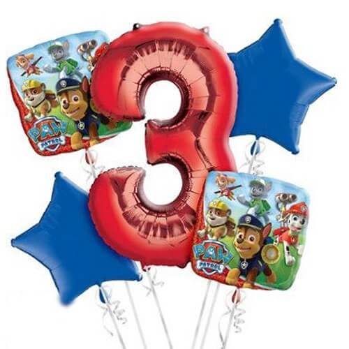 Paw Patrol 3rd Birthday Balloon Bunch