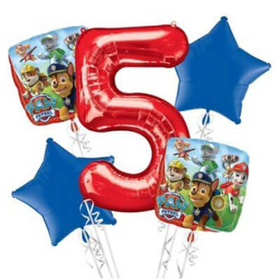 Paw Patrol 5th Birthday Balloon Bunch