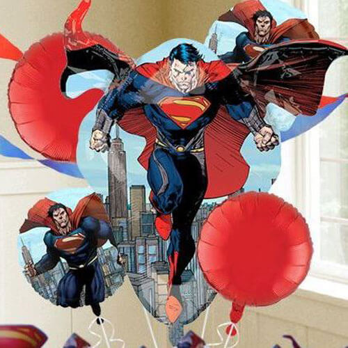 Balloons Party Celebrate Superman Super Shape Balloon Bunch