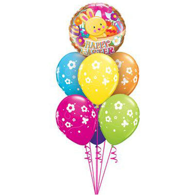 Party Balloon Happy Easter With Latex Balloon Bunch