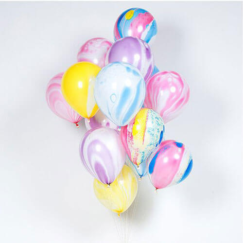 Party Balloons Colorful Marble Printed Balloons Bunch