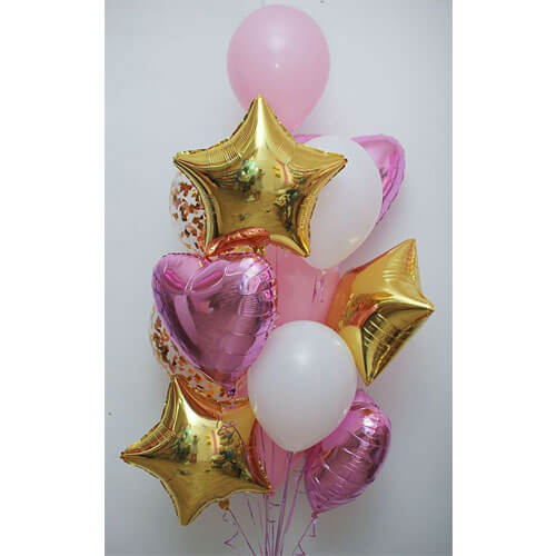 Party Balloons Pink &amp; Gold Balloon Bunch