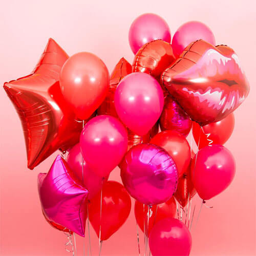 Party Balloons Lips With Star Balloon Bunch