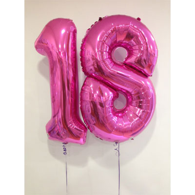 Party Balloons 18th Pink Number Bunch