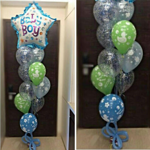 Party Balloon Baby Boy Star Ruffle Balloons Bouquet 
