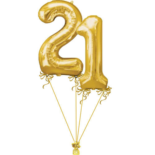 Party Balloon 21st Gold No. Bunch