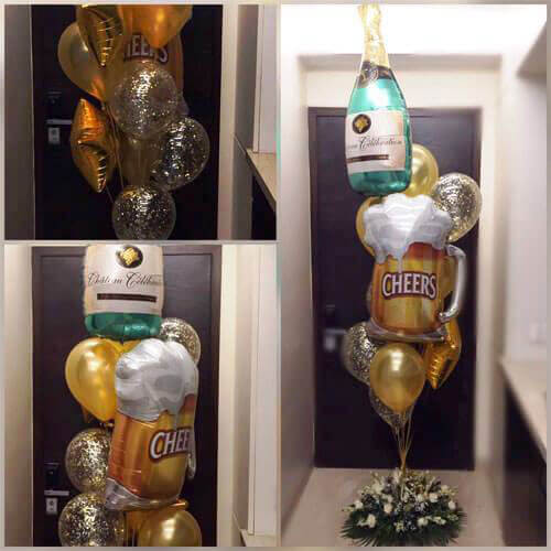 Party Balloon Cheers Happy Birthday Helium Balloons Bouquet