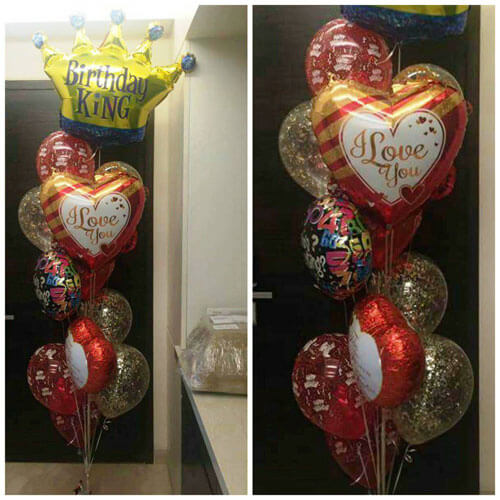 Party Balloons Birthday King With Love Helium  Balloon Bouquet