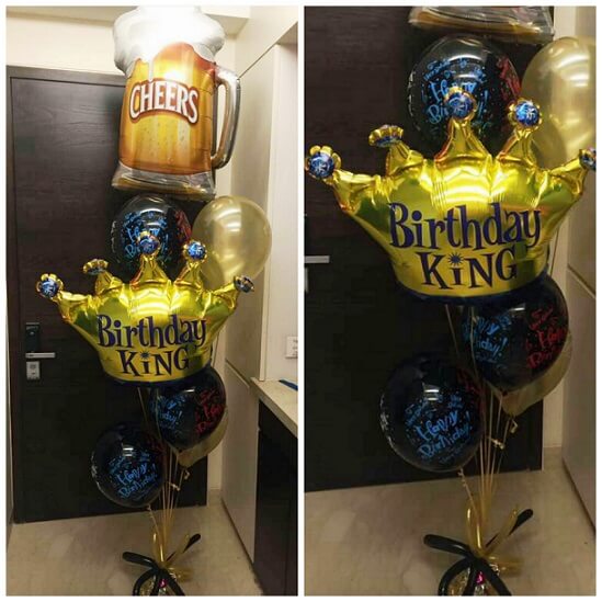 Party Balloon Cheers Birthday King Helium  Balloons Bouquet