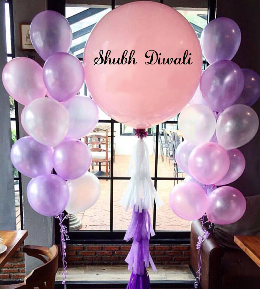Shubh Diwali Balloon With Bouquets