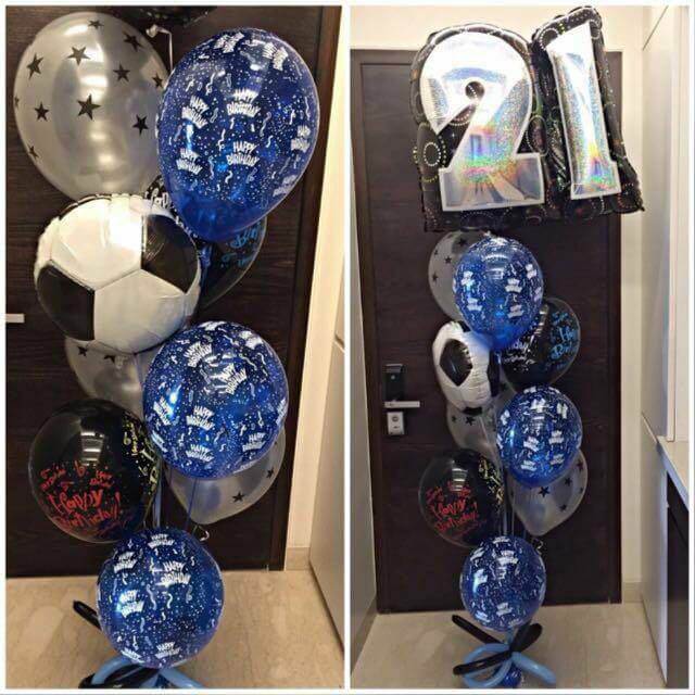 Party Balloon 21st Soccer Balloon Bunch