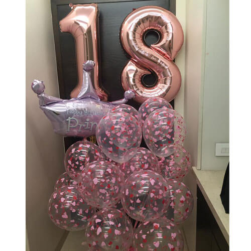 Party Balloons 18th Birthday Princess Balloon Bouquet