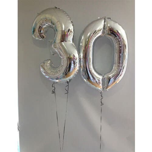 Party Balloon Gold No. 30th Balloon Bunch