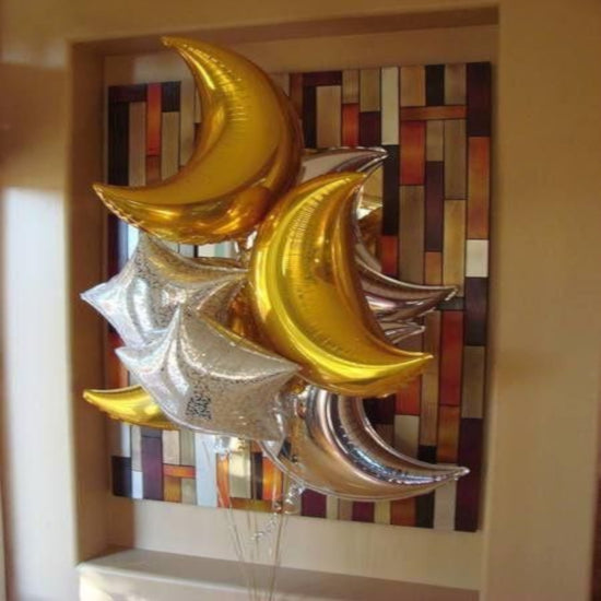 Party Balloon Crescent &amp; Star Balloon Bouquet